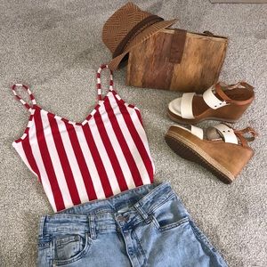 Red Striped bodysuit